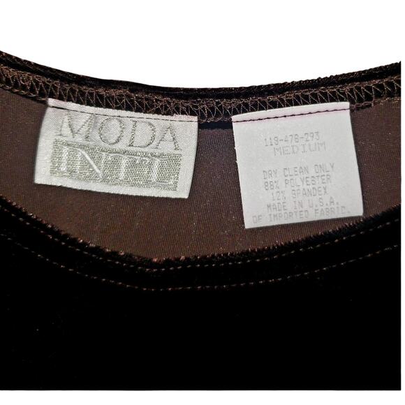 Vintage Moda International Brown Velvet Maxi Dress Sz M Witchy Whimsigoth Y2K - Picture 7 of 8